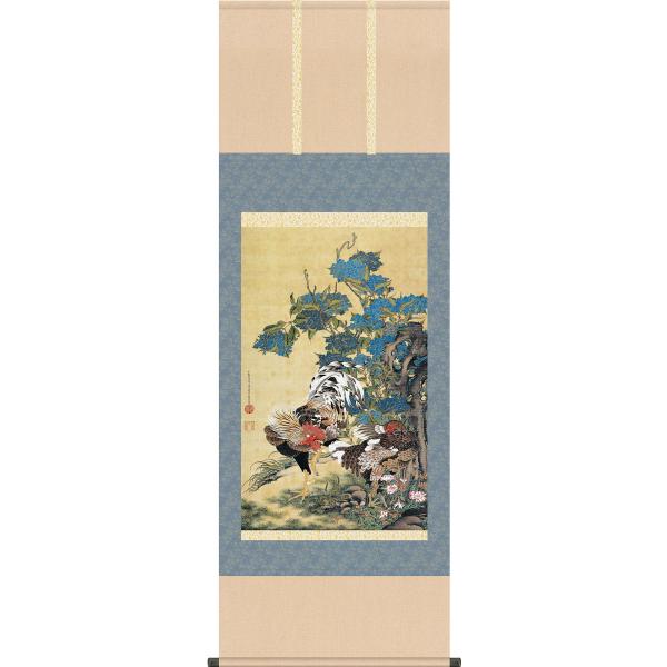 美品 掛け軸2本 中村松雲作 あざみ図、新井月華作 紫陽花に燕図 美品 掛け軸2本 中村松雲作 あざみ図、新井月華作 紫陽花