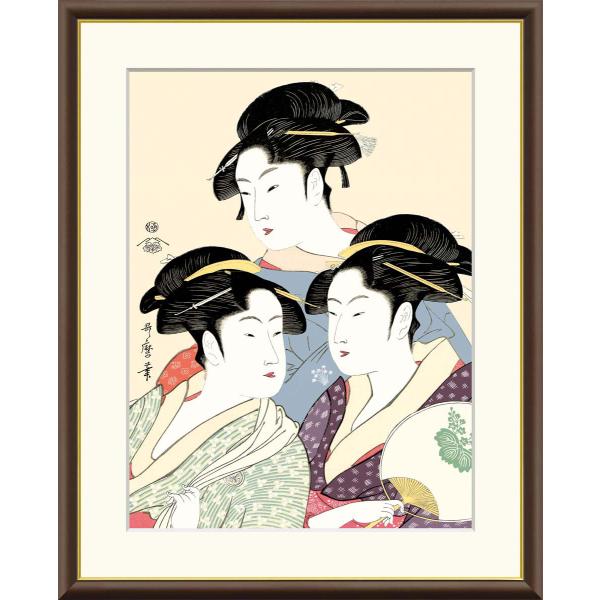 寛政の三美人 喜多川歌麿 (F4サイズ)(紐・フック付) 浮世絵 寛政の三美人 喜多川歌麿 (F4サイズ)(紐・フック付) 浮世絵
