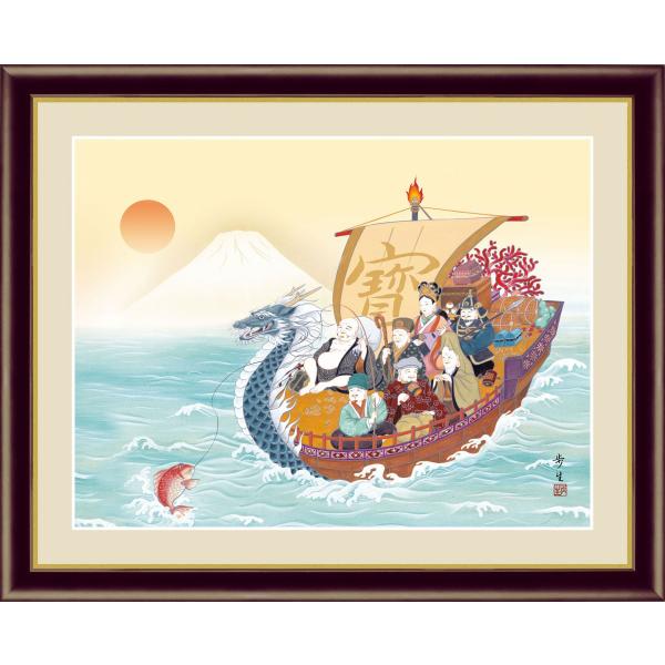 真作/中山秋湖/月見布袋図/七福神の一人/人物図/横物/名家伝来/AE-169 真作/中山秋湖/月見布袋図/七福神の一人/人物図/横物/名家伝来