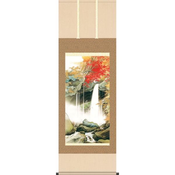 掛軸 (掛け軸) 日光裏見滝 川合玉堂 尺五あんどん 約横54.5cm×縦165cm