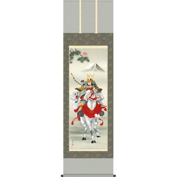 五月人形　端午の節句　掛け軸　白馬武者 端午の節句掛軸 (掛け軸) 白馬武者 長江桂舟 尺五立 約横54.5×縦190cm