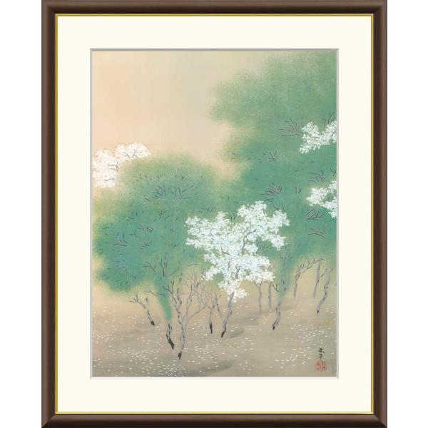 菱田春草、釣帰、希少画集・額装画、新品・日本製額縁付、状態良好 菱田春草 春色 （F8サイズ）（紐・フック付） 日本の名画 約縦61×横