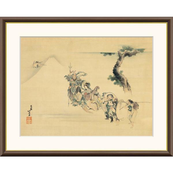 葛飾北斎 七福神 （F8サイズ）（紐・フック付） 日本の名画 約横61×縦