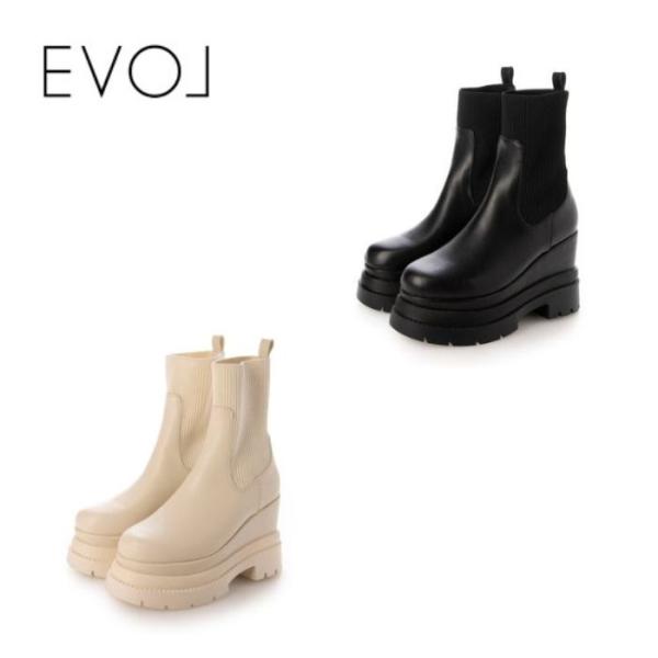 EVOL（イーボル） 11cmニットショートブーツ IZ5803 レディース