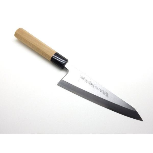 義弘《本霞シリーズ》安来鋼白2号　和ガラスキ 180 mm【朴八角水牛柄】