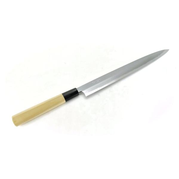 ★新品送料込★郷右馬允義弘白二鋼上作刺身包丁270mm水牛柄マチ磨き右片刃裏押し 楽天市場】包丁 柳刃240mm 郷右馬允義弘 上作 白紙2号 鞘付 水牛