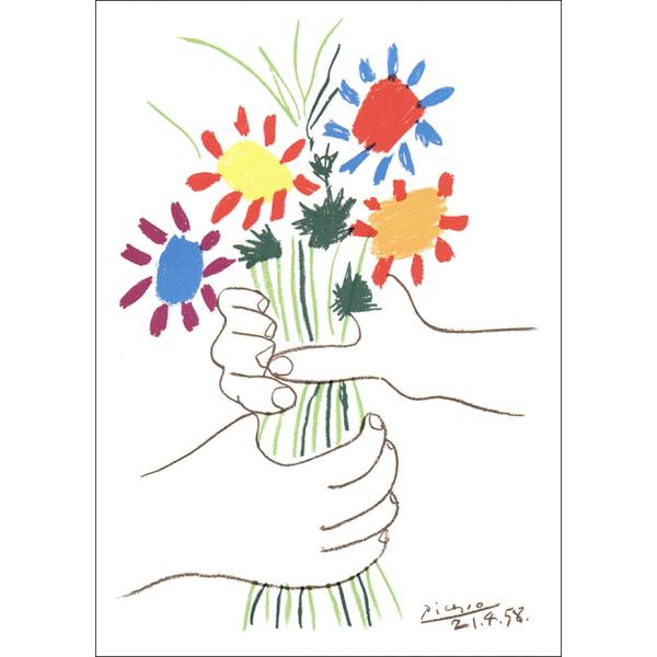 ポストカード ピカソ「花束」105×148mm 名画 郵便はがき コレクション アート