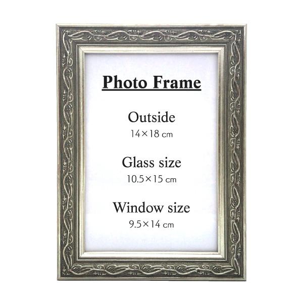 壁掛けフォトフレーム 写真立て アンティークシルバー ハガキ