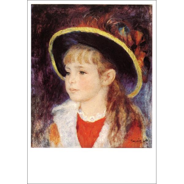 ポストカード ルノワール 青い帽子の少女 150×105mm メッセージカード 郵便はがき アート