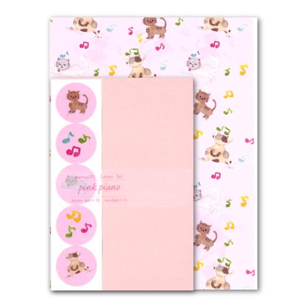 レターセット Marron125 Pink Piano ピンクピアノ 便箋 封筒 墨絵作家 イラストレーター 水彩画 かわいい シール付き ステーショナリー Iol 04 ユージニアyh 通販 Yahoo ショッピング