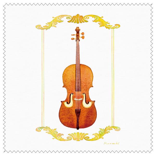 クリーニングクロス 山田和明 さえずり 150×150mm メガネ拭き レンズクリーナー 絵本作家 水彩画 ミュージック 音楽 バイオリン 楽器