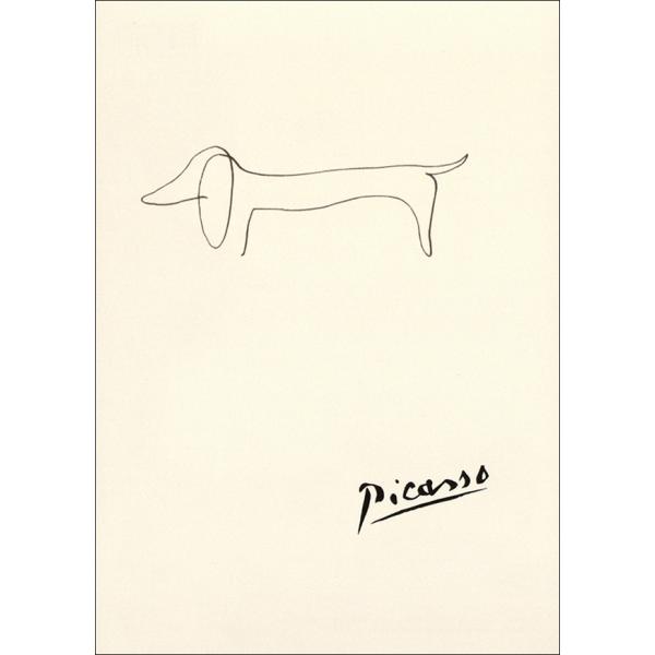 ポストカード ピカソ ドローイング 犬 148×105mm 動物 メッセージカード 郵便はがき アート