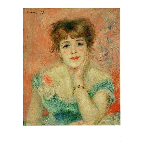 ポストカード ルノワール 女優ジャンヌ・サマリーの肖像 148×105mm メッセージカード 郵便はがき アート