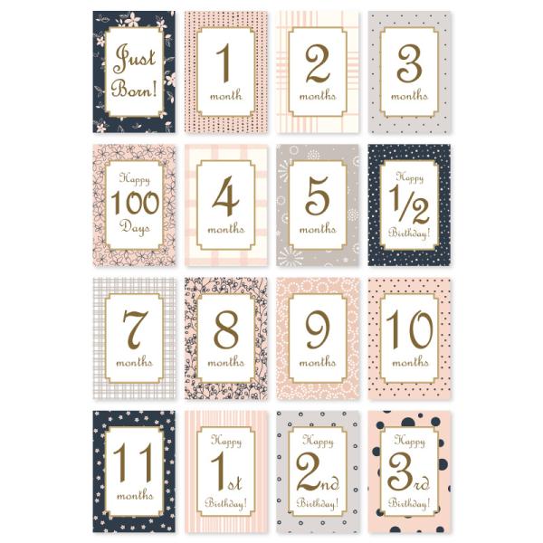 インスタ用ベビーマンスリーカード Pink Patterns 月齢カード 赤ちゃん ベビーカード メッセージカード 誕生日カード 出産祝い 子供 孫 ギフト Buyee 日本代购平台 产品购物网站大全 Buyee一站式代购 Bot Online