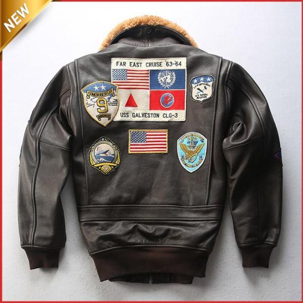 特価】フライトジャケット ジャケット ワッペン付き ガンモデル 刺繍