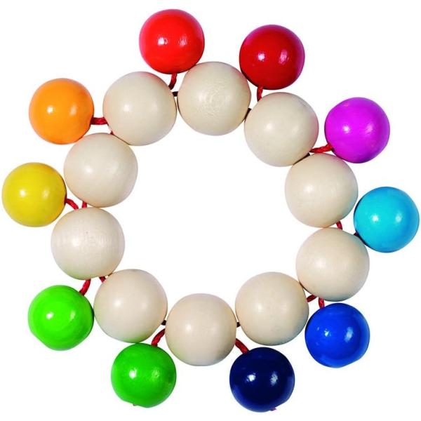 クラッチリング/ハイメス/735060/GK5060/おしゃぶり・ガラガラ・ラトル/シュピルグートカラフルなレインボーカラーのボールがとテオ丈夫な赤いひもで固定されています。サイズは小さく、軽いので赤ちゃんにも簡単に扱うことができます。小さ...
