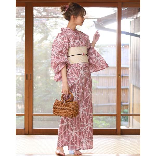 浴衣 レディース 2点セット 浴衣 帯 薄紅 ピンク ベージュ 白 ホワイト 縞 ストライプ 花柄 Buyee Buyee Japanischer Proxy Service Kaufen Sie Aus Japan