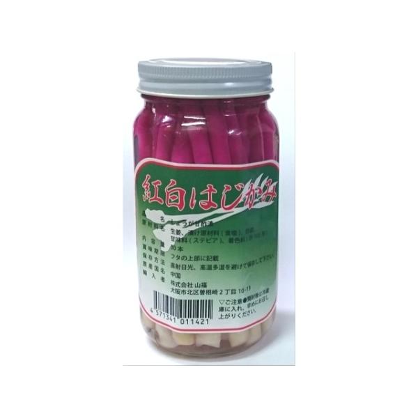 ●焼物の上品な演出に・・　●紅白のしょうが甘酢漬けです。品名：しょうが甘酢漬原材料：生姜、漬け原材料（食塩）、酢酸、甘味料（ステビア）、着色料（赤105号）原産国：中国サイズ:約1×1×12cm　30本入(甘酢味)　瓶込：約680g保存方法...