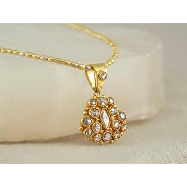 K18ブラウンダイヤモンドチャーム トリコロールカラー 18金 K18 ブラウンカラー ダイヤ マロンシェイプ チャーム