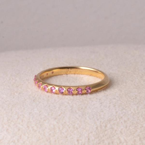 ハーフエタニティピンクサファイアリング K18 ピンクサファイア ハーフエタニティリング : ユキコ オオクラ 大倉