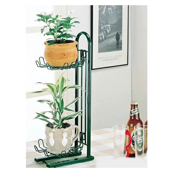 スチールガーデンラック2段グリーン01054ひまわりシリーズお部屋を明るくするガーデンラック製造国：日本サイズ：約幅160×奥行185×高さ460mm下段の鉢皿から上段の鉢皿までの高さ約30cm材質スチールパイプ、丸棒(表面処理:メラミン焼...