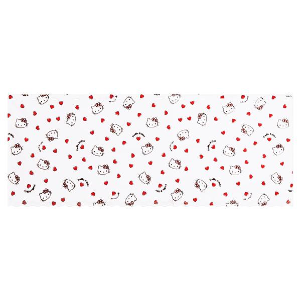 カフェカーテン サンリオ ハローキティ ハートチェック 幅120×丈45cm