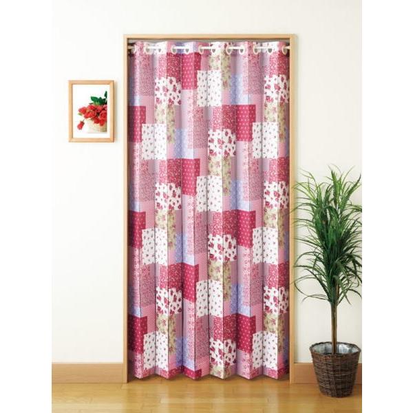 アコーディオンのれん ロングサイズの間仕切り ランダムなパッチワーク柄 幅1cm丈185cm Tooピンク Too ユキミ家具 通販 Yahoo ショッピング