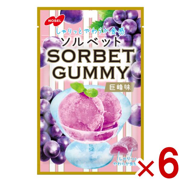 ノーベル ソルベットグミ 巨峰味 50g×6入 (ポイント消化) (np) (賞味期限2027.3月末) メール便全国送料無料