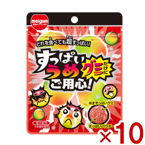 明治チューインガム すっぱいうめグミだけにご用心 28g×10入 (np) (賞味期限2027.4月末) メール便全国送料無料