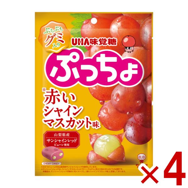 ぷっちょ 味覚糖 袋 赤いシャインマスカット味 72g×4袋入 (ポイント