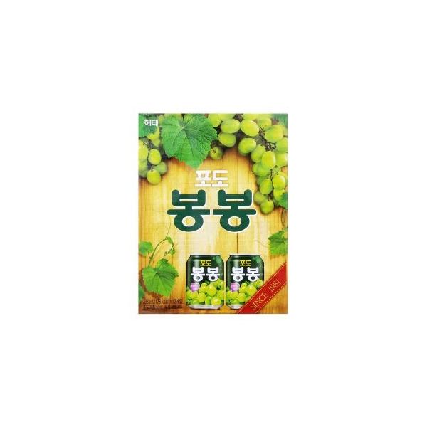 ヘテ ぶどうボンボンジュース　1box（238ml×12缶入）　ぶどうの果肉入り　マスカット　韓国飲料　韓国ジュース