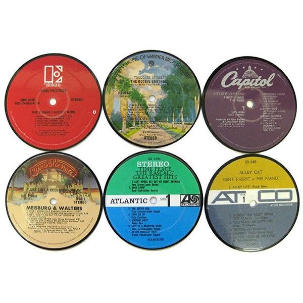 コースター アナログレコード製 レコードレーベル 6枚組 Vinylux