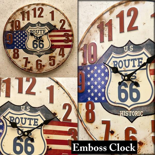 時計 壁掛け おしゃれ ルート66 Route66 アンティーク レトロ アメリカン雑貨 ヴィンテージ エンボスクロック カッコイイ インテリア雑貨 送料無料 I0118 かわいい雑貨専門店ゆめのお店 通販 Yahoo ショッピング