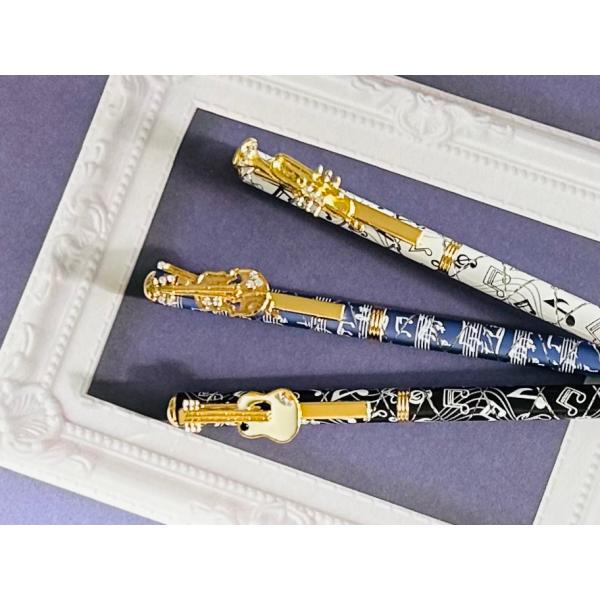 きらきら ボールペン ミュージック 楽器 音符 ギター バイオリン トランペット おしゃれ スワロフスキー クリスタル 文房具 ステーショナリー ギフト