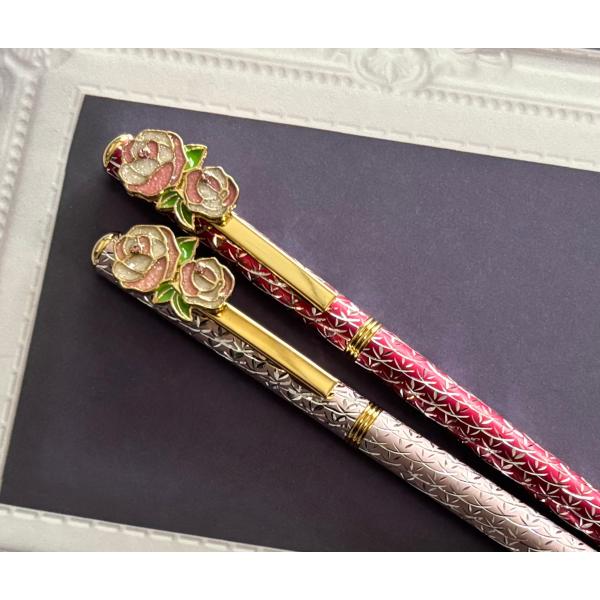 きらきら ボールペン ローズ バラ 薔薇雑貨 文房具 ステーショナリー 筆記用具 ギフト
