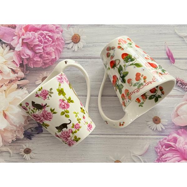 マグカップ マグ スパイラル ロイヤルアーデン ローズ キャット ストロベリー いちご 薔薇雑貨 ネコ雑貨 ネコ おしゃれ ギフト