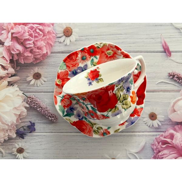 カップ＆ソーサー ローズ コーヒーカップ ロイヤルアーデン 食器 茶器 陶器 薔薇雑貨 キッチン雑貨 紅茶 ギフト プレゼント