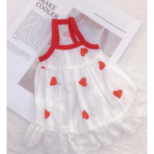 犬服 犬の服 ワンピース かわいい ハート インスタ映え ドッグウェア 小型 中型 ペット おしゃれ お散歩 春夏