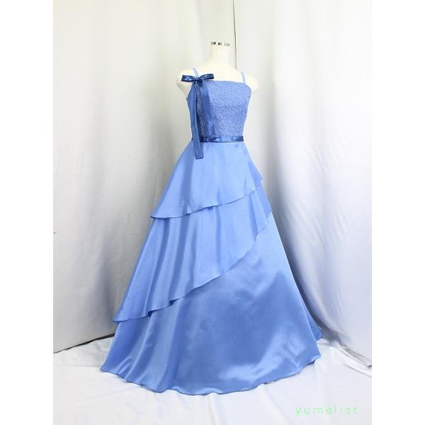 ゆめりすと　レイヤードドレス/グレイッシュブルー ゆめりすと グレイッシュブルー ドレス 145 ゆめりすと