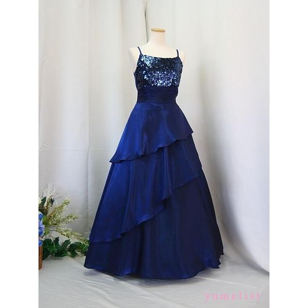 ゆめりすと カルナ・フェスタ ネイビー 160：演奏会発表会用ドレス