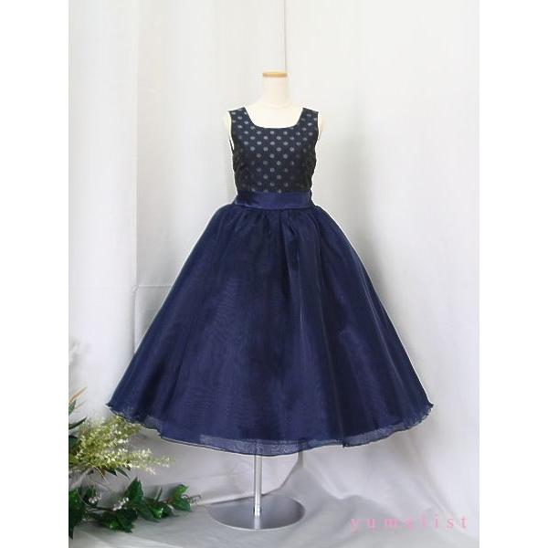 ゆめりすと シャンテボア ネイビー 160：演奏会発表会用子供ドレス