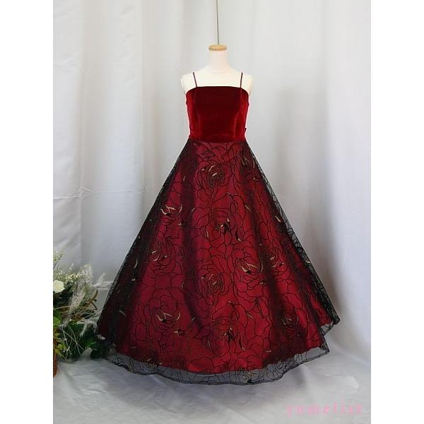 ゆめりすと　ドレス　145 発表会演奏会 ゆめりすと ベルトーリア ロング丈 ワイン 145：演奏会発表会用