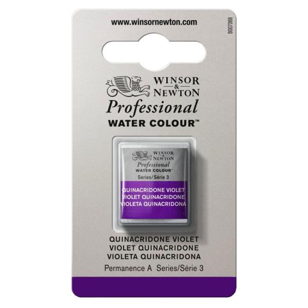 Winsor＆Newton プロフェッショナル ウォーターカラー ハーフパン 550 キナクリドン バイオレット (3個パック)