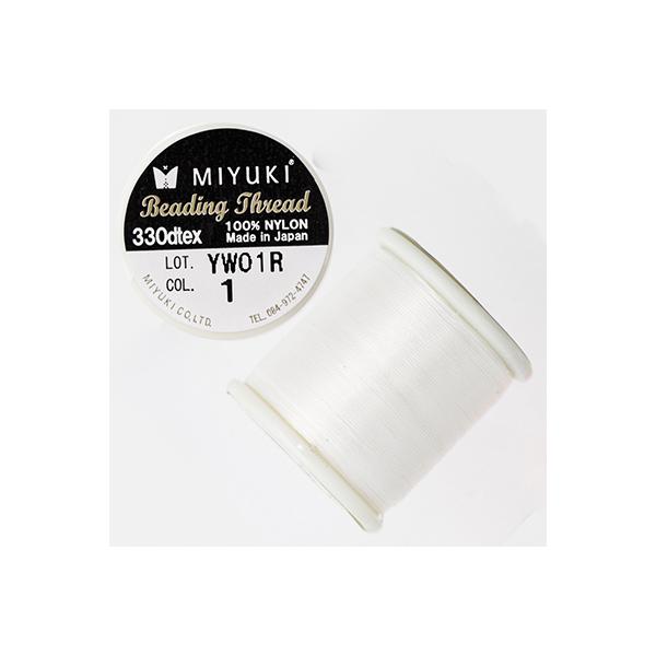他サイト： MIYUKI ビーズステッチ糸 単糸 ナイロン 100％ 約50m巻 #40 白の商品画像