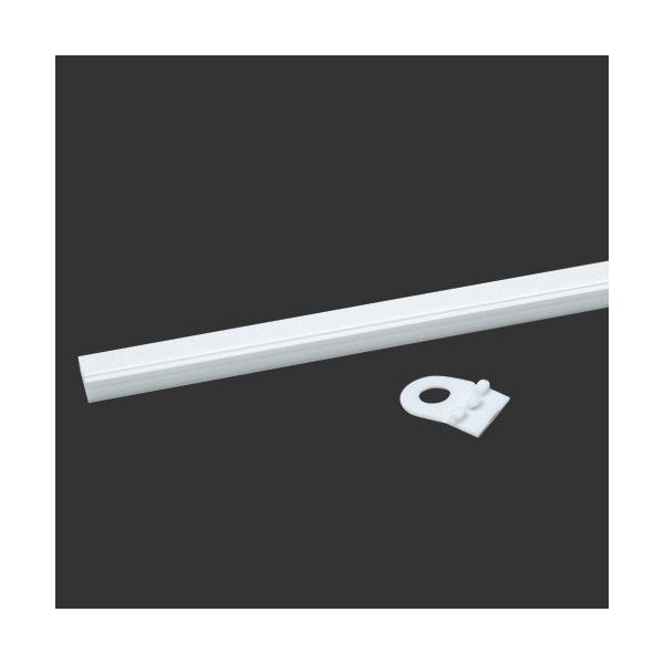 色：白、サイズ：400×15mm　約5mm厚、差込式吊り具付　材質：プラスチック製　オリジナルのカレンダーができるハンガーです。紙のサイズに合わせてカットしてお使いください。8切判(392mm）の横吊りまで、縦吊り(271mm）の場合はカッ...