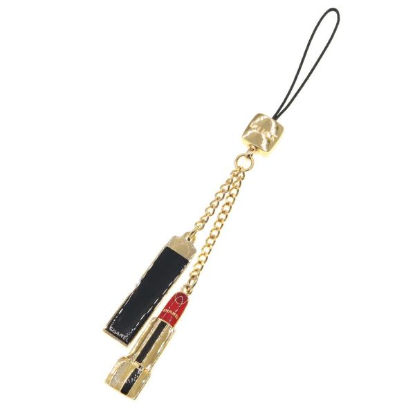 CHANEL（シャネル） 携帯ストラップ リップモチーフ ゴールド ブラック