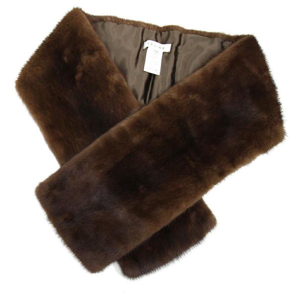 セリーヌ ティペット ブラウン ミンク 中古 ショール ストール 毛皮  