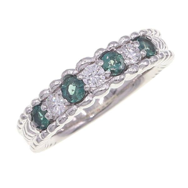 アレキサンドライト ダイヤモンド リング AL0.48ct D0.24ct Pt900 13号