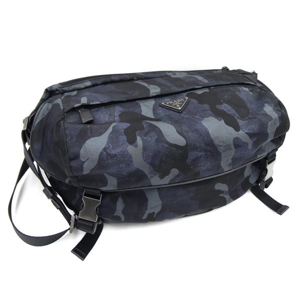 PRADA（プラダ） ボディバッグ 2VH991 ブルー系 ナイロン レザー 中古