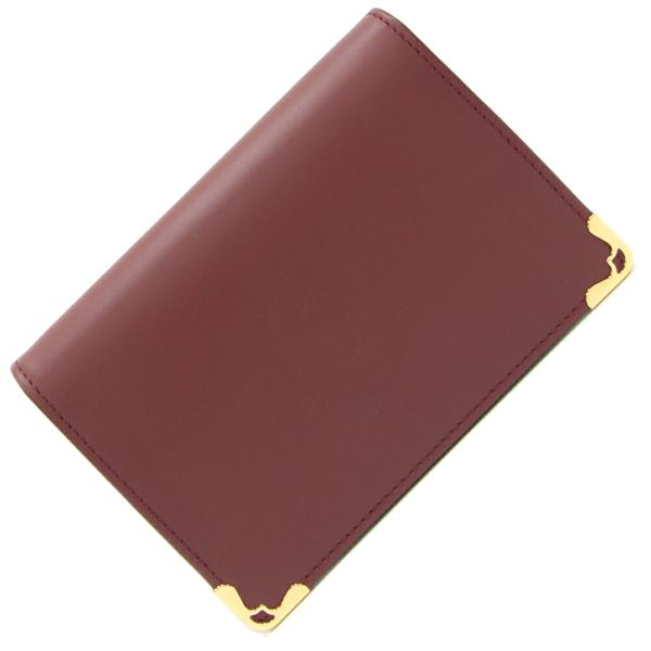 Cartier　カルティエ　名刺入れ　カードケース ボルドー カルティエ 名刺入れ マスト L3000455 ボルドー レザー 中古